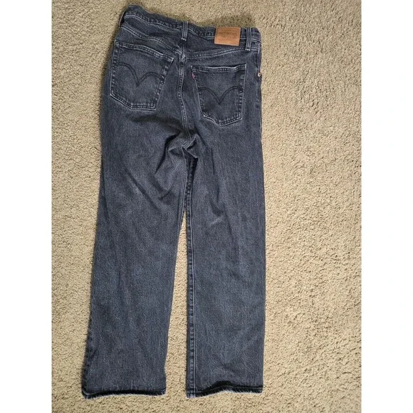 Levi’s Premium Ribcage Straight Ankle Jeans Washed Black Gray Button Fly - Sz 30 - Picture 15 of 15